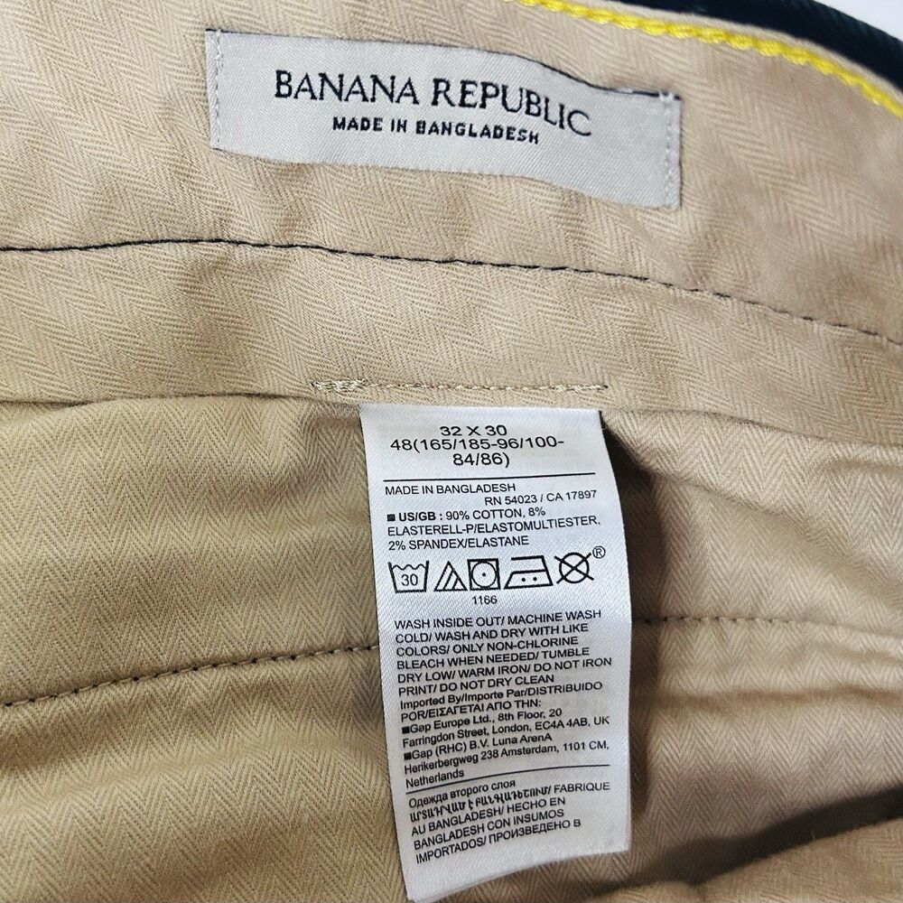 Banana Republic 32 x 28 Skinny Chino Pants Black Cotton Blend Flat Front - Picture 3 of 6